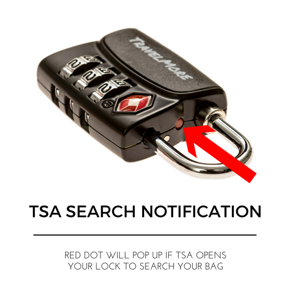 4 Pack TSA Travel Luggage Lock With Search Alert Indicator - 4 Black Locks