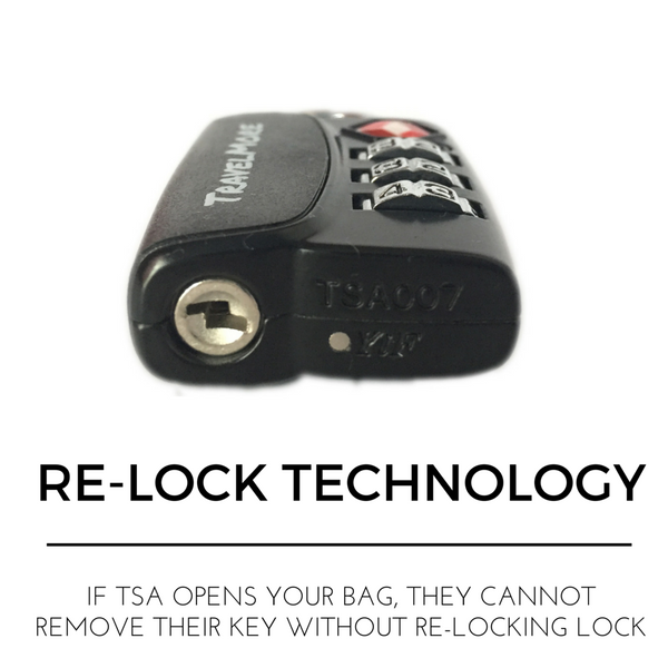 6 Pack TSA Luggage Lock With Search Alert - 6 Black Travel Locks
